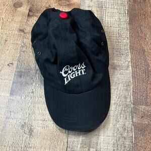 Coors Light Unisex White Logo Adjustable Black Baseball Hat Beer